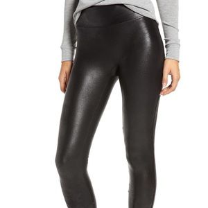 Spanx faux leather leggings EUC large